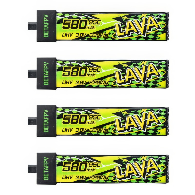 Акумуляторна батарея 4 шт 580 mAh 1S BT2.0 для квадрокоптера BetaFPV Air75/Meteor75 Pro/Cetus Pro/Cetus X (до 6 хвилин польоту)